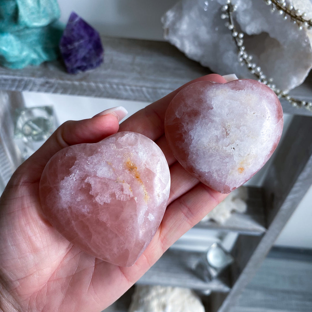 Jumbo Imperfect Rose Pink Calcite Heart