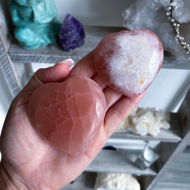 Jumbo Imperfect Rose Pink Calcite Heart
