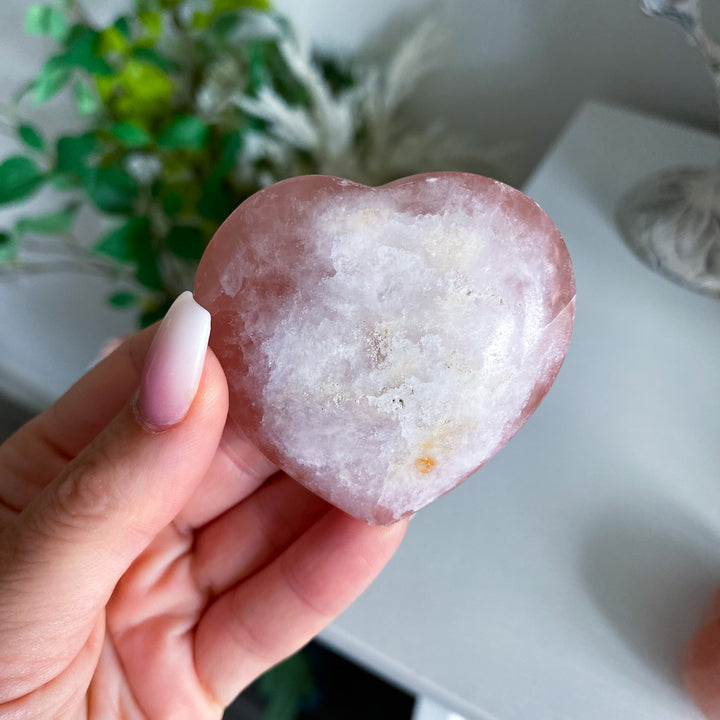 Jumbo Imperfect Rose Pink Calcite Heart
