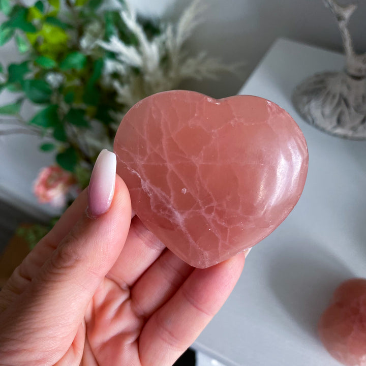 Jumbo Imperfect Rose Pink Calcite Heart