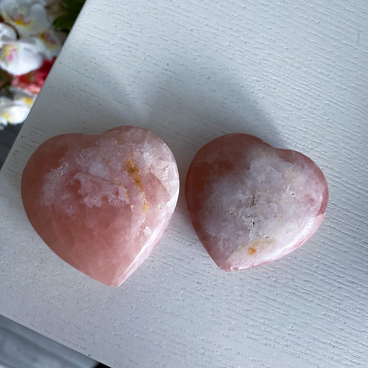 Jumbo Imperfect Rose Pink Calcite Heart