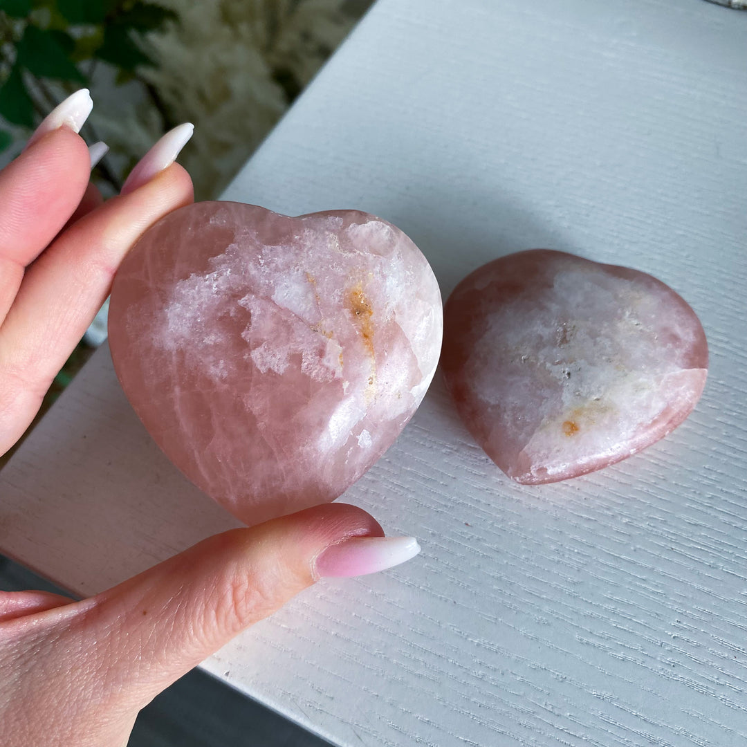 Jumbo Imperfect Rose Pink Calcite Heart