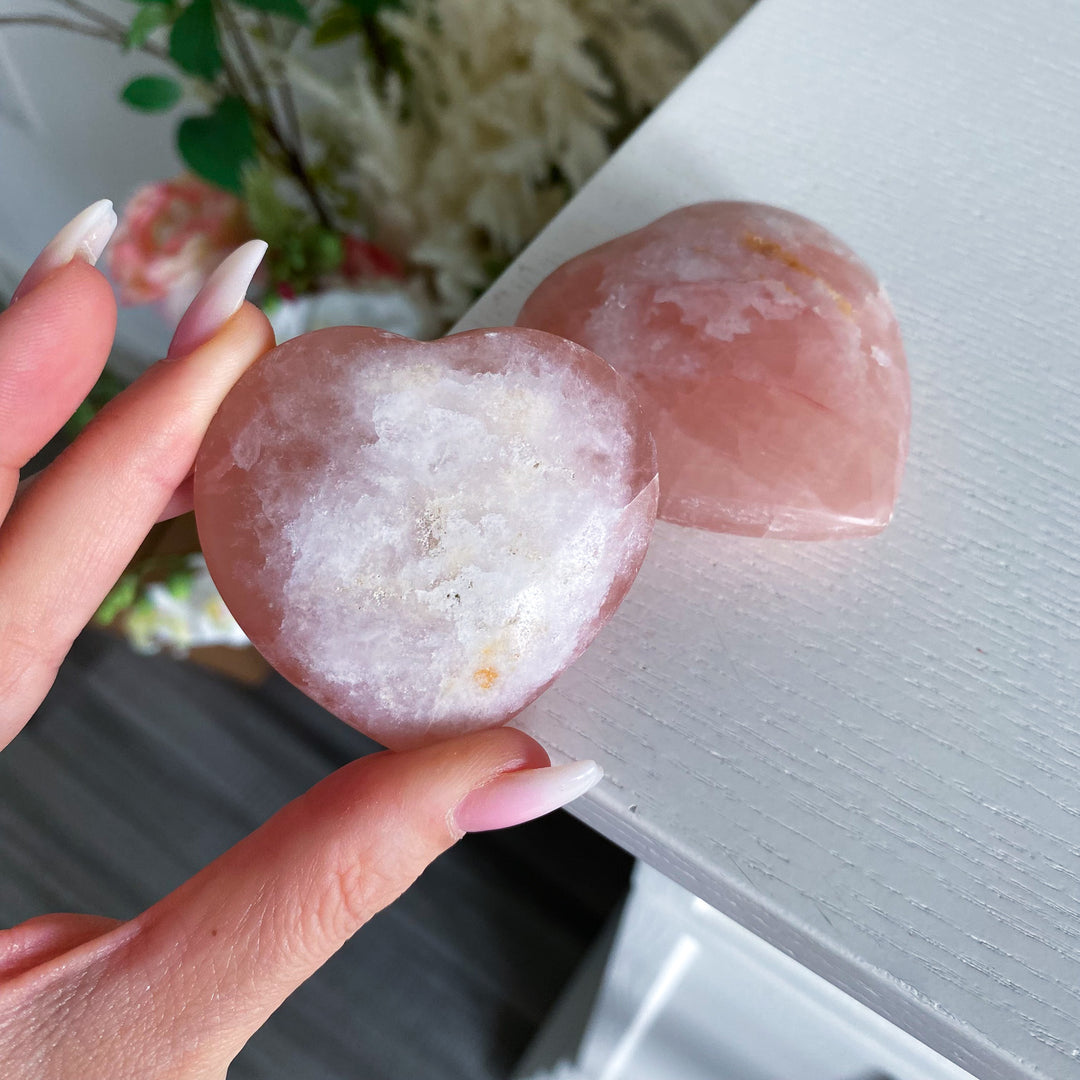 Jumbo Imperfect Rose Pink Calcite Heart