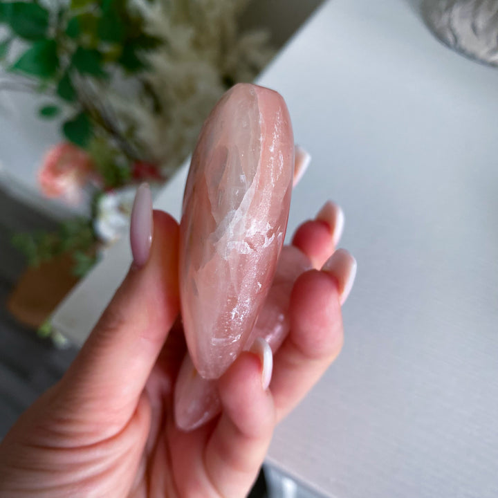 Jumbo Imperfect Rose Pink Calcite Heart
