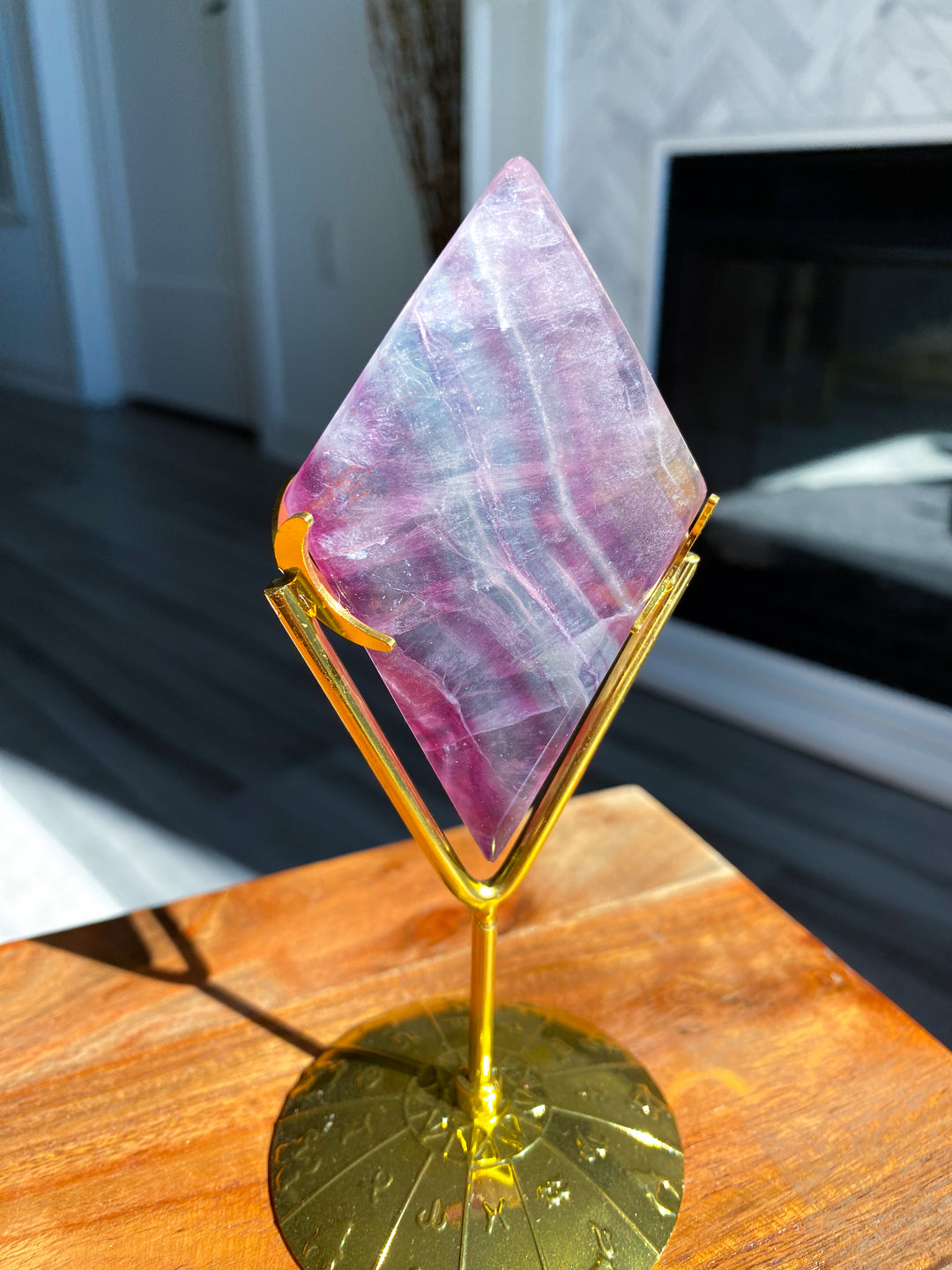 Fluorite Diamond on Stand #6