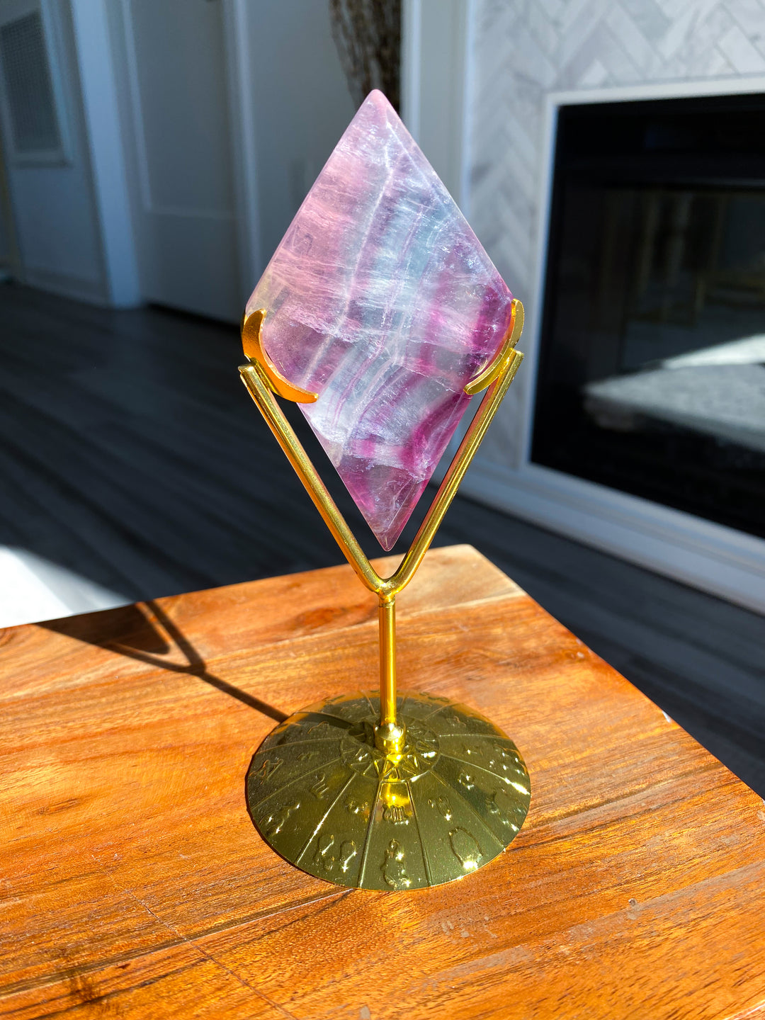 Fluorite Diamond on Stand #6