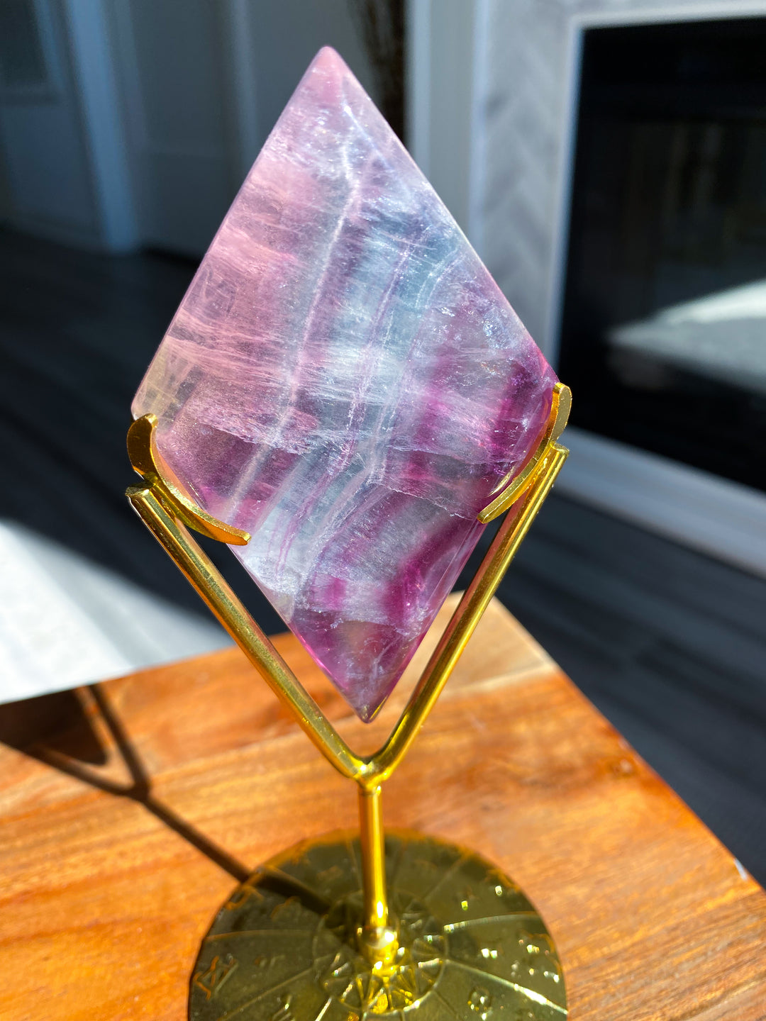 Fluorite Diamond on Stand #6