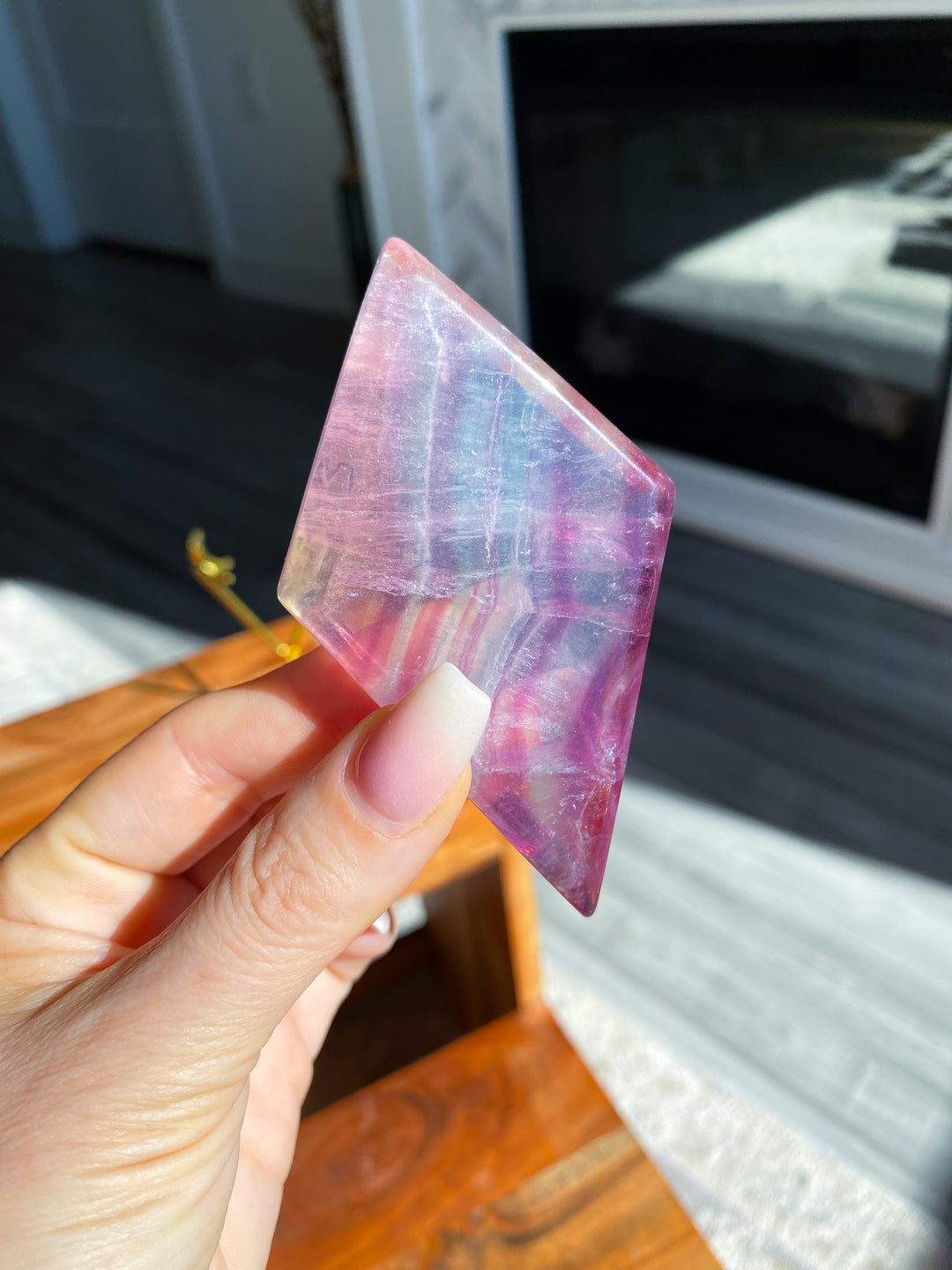 Fluorite Diamond on Stand #6
