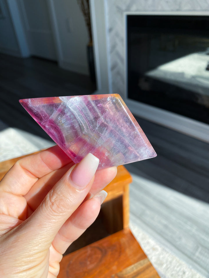 Fluorite Diamond on Stand #6