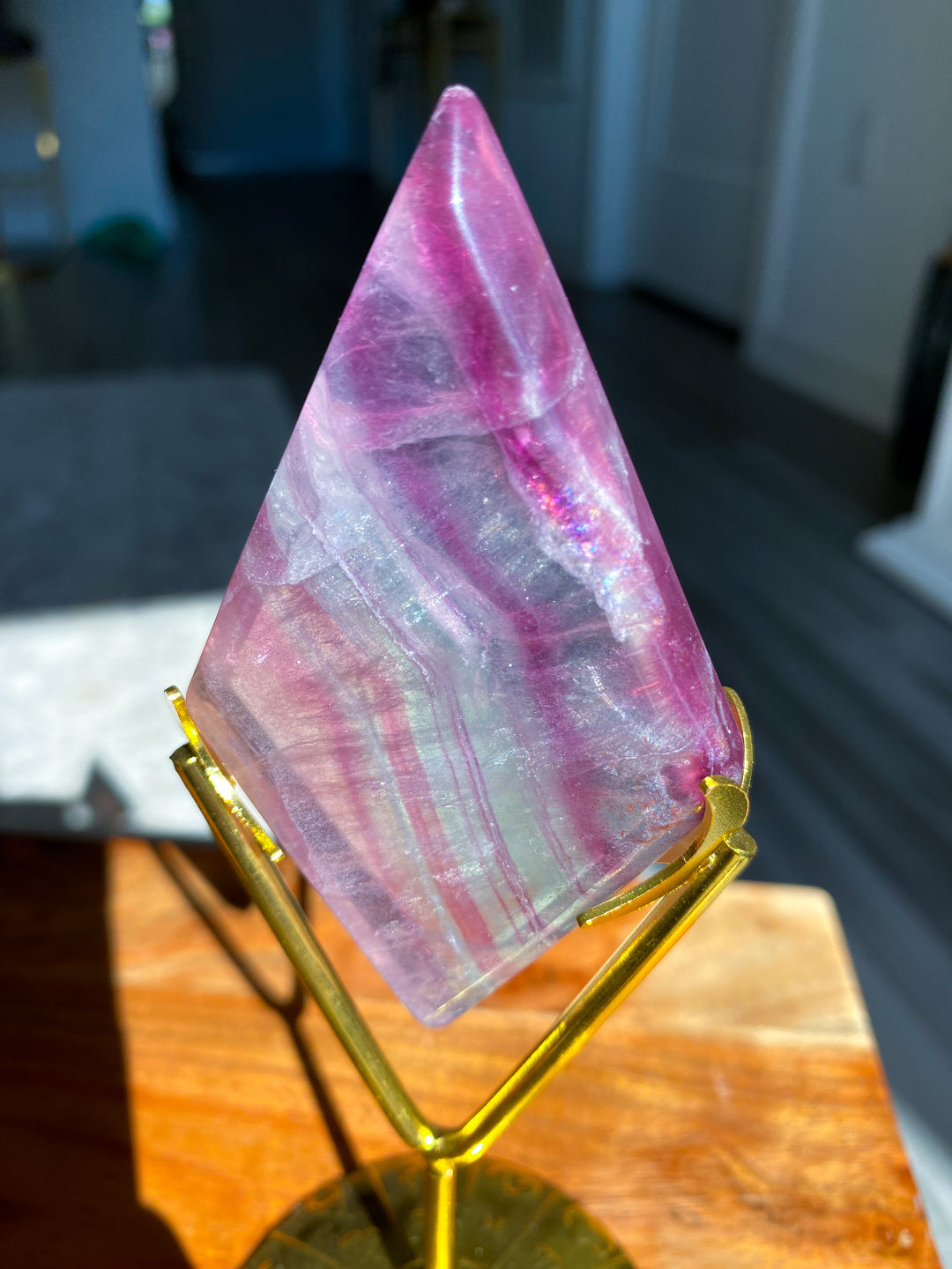 Fluorite Diamond on Stand #6