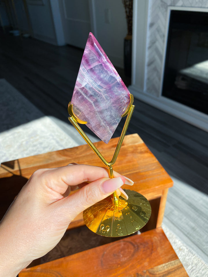 Fluorite Diamond on Stand #6
