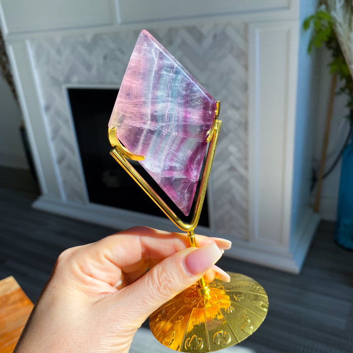 Fluorite Diamond on Stand #6