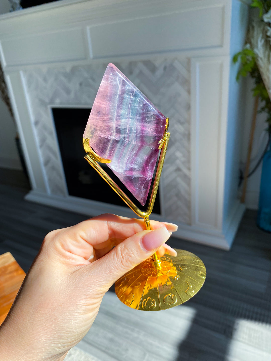 Fluorite Diamond on Stand #6