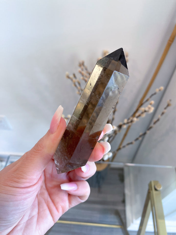 Chipped Tip Smokey Quartz Double Terminated Wand Empathic Warrior