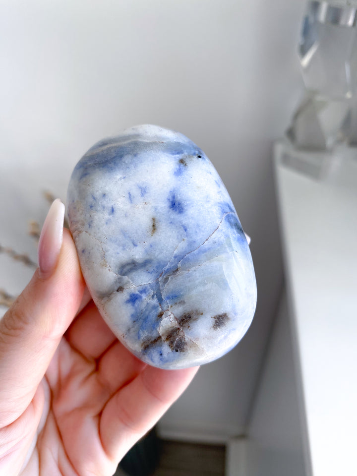 Large Afghanite Palm Stone #1 - Psychic Abilities - Angel Connector