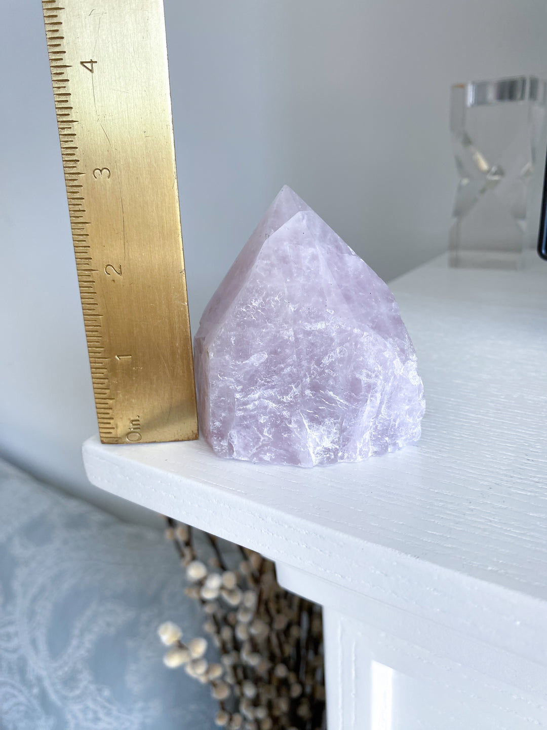 Kunzite Top Polish w/ Inclusions - Pink & White Kunzite