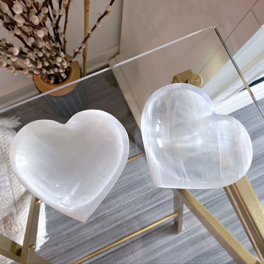 Selenite Heart Shape 4" Bowl