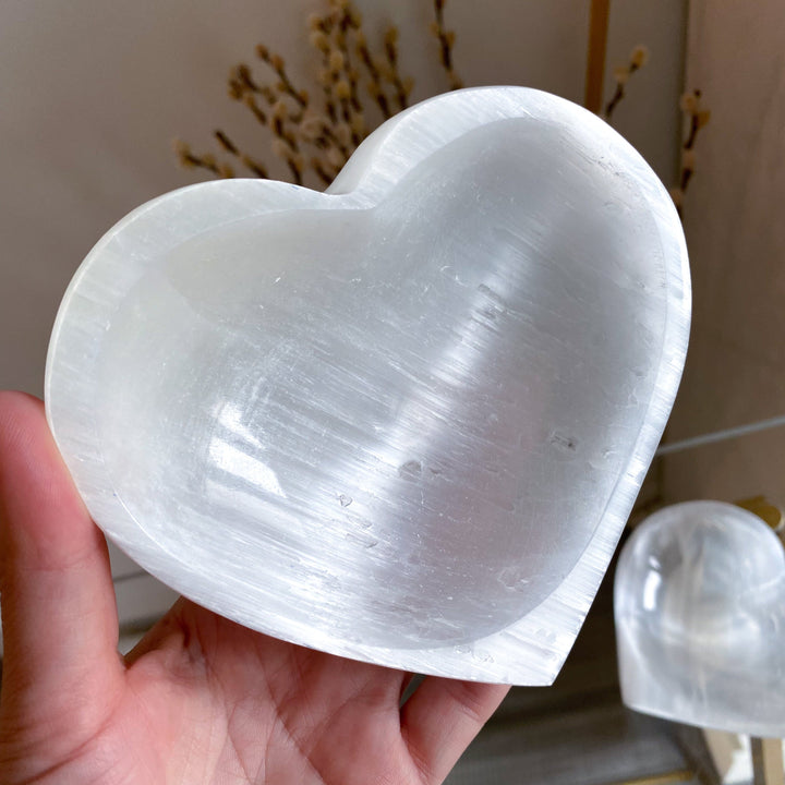 Selenite Heart Shape 4" Bowl
