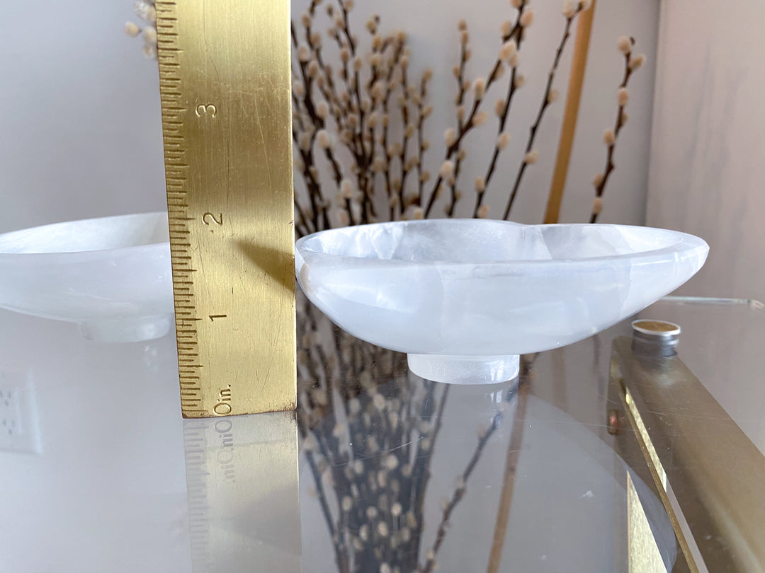Selenite Heart Shape 4" Bowl