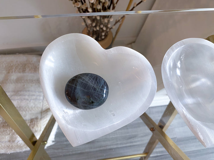 Selenite Heart Shape 4" Bowl