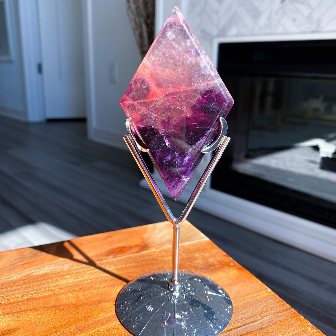 Purple Fluorite Diamond on Stand #8