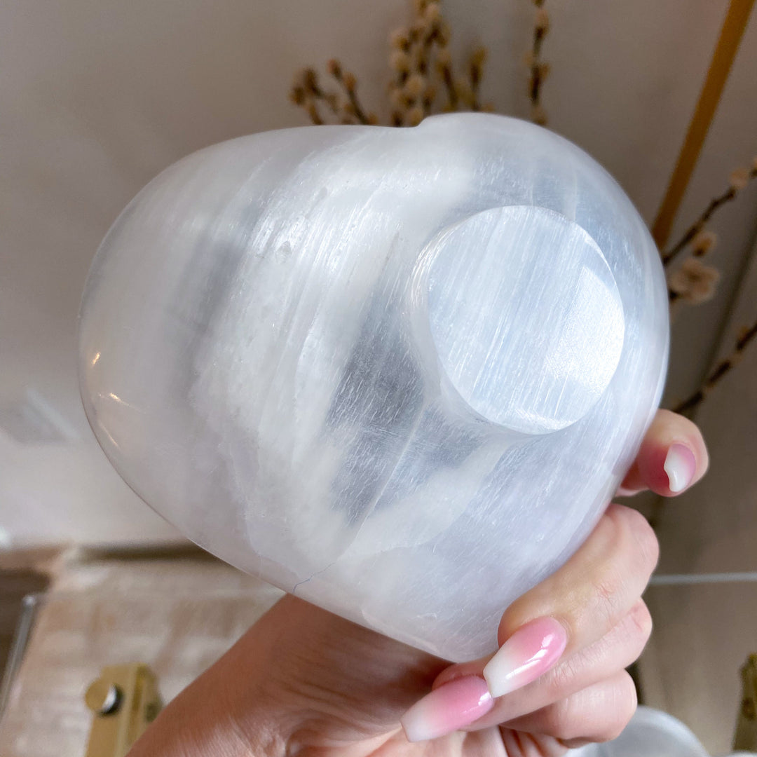 Selenite Heart Shape 4" Bowl
