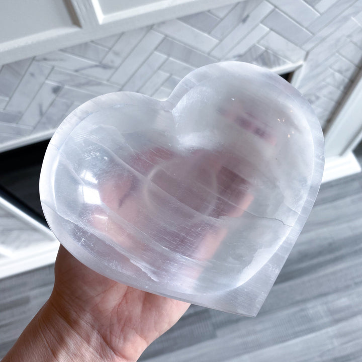 Selenite Heart Shape 4" Bowl