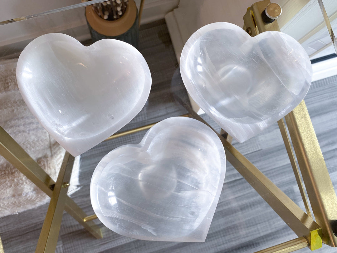 Selenite Heart Shape 4" Bowl