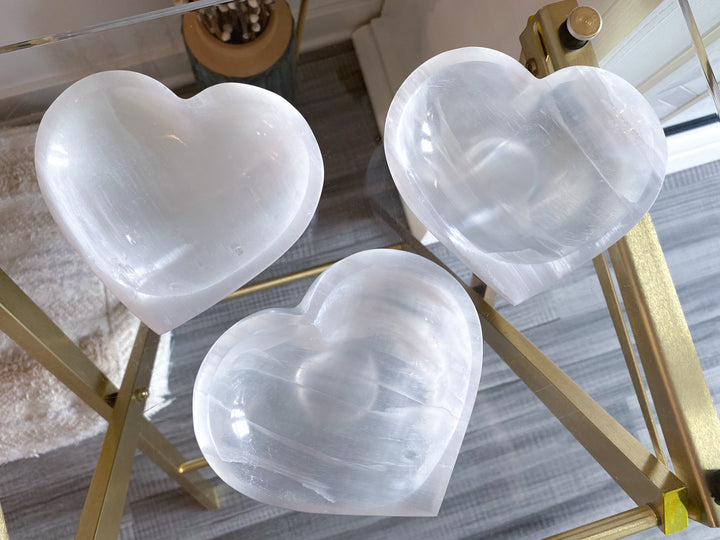 Selenite Heart Shape 4" Bowl
