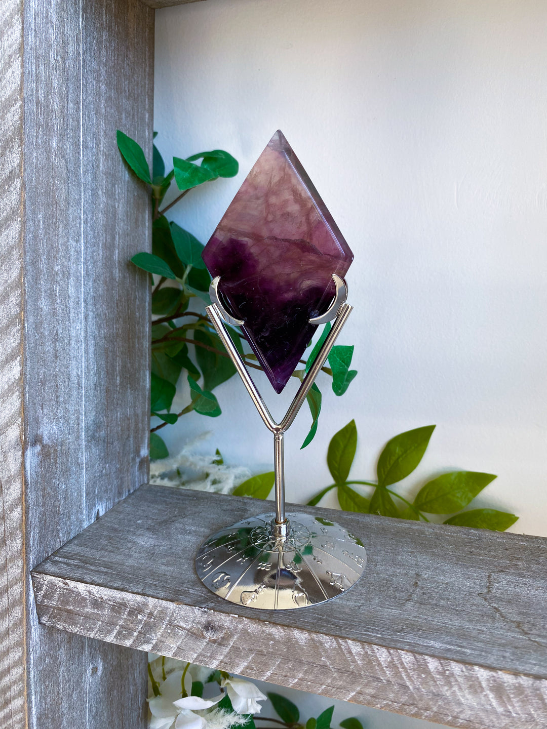 Purple Fluorite Diamond on Stand #8