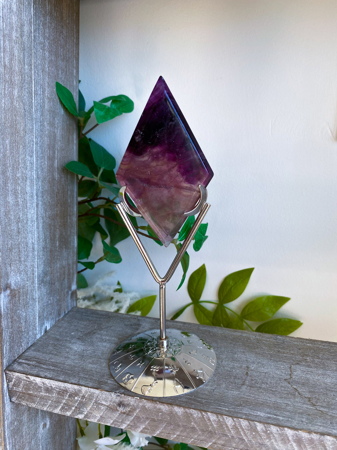 Purple Fluorite Diamond on Stand #8