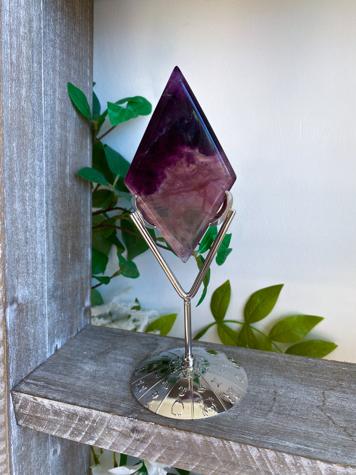 Purple Fluorite Diamond on Stand #8