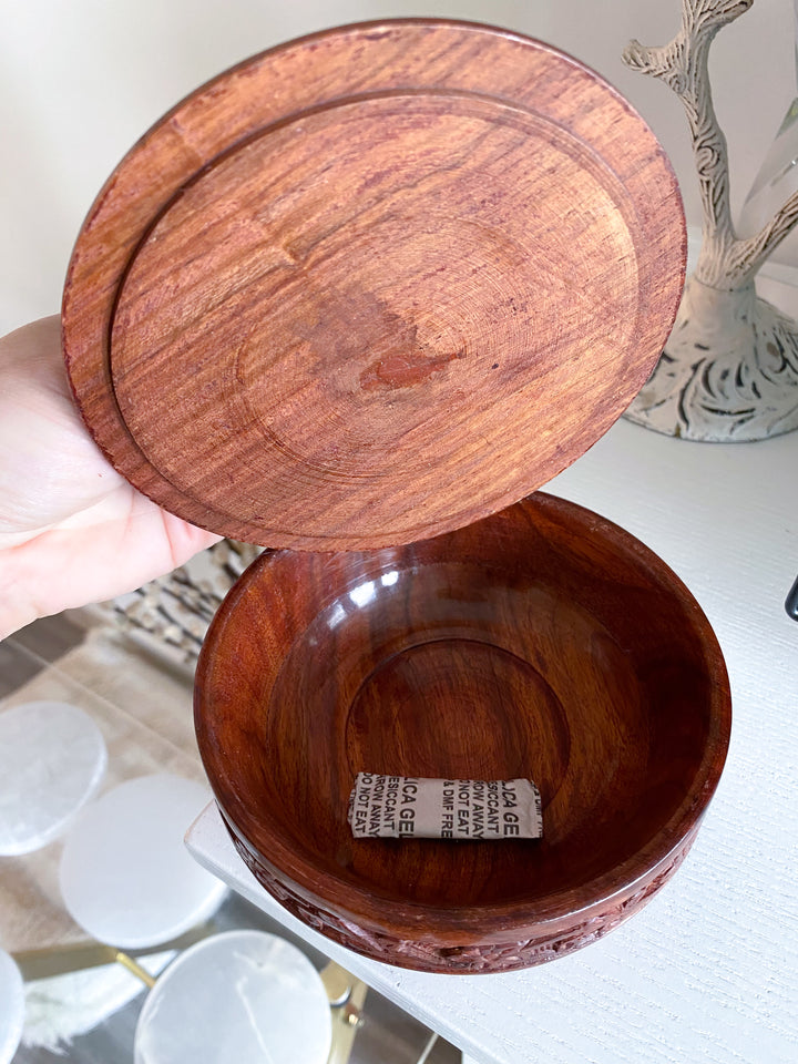 Handmade Wood Bowl with Lid