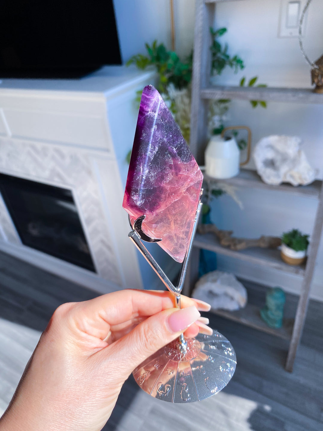 Purple Fluorite Diamond on Stand #8