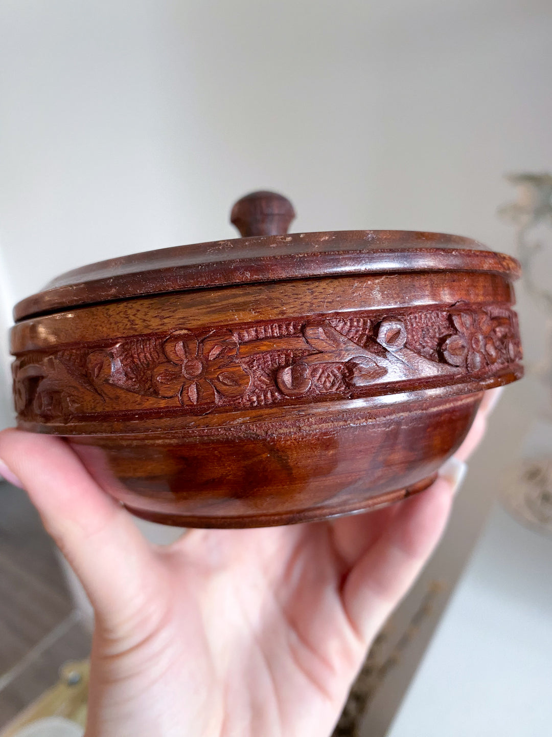 Handmade Wood Bowl with Lid