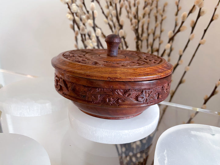 Handmade Wood Bowl with Lid