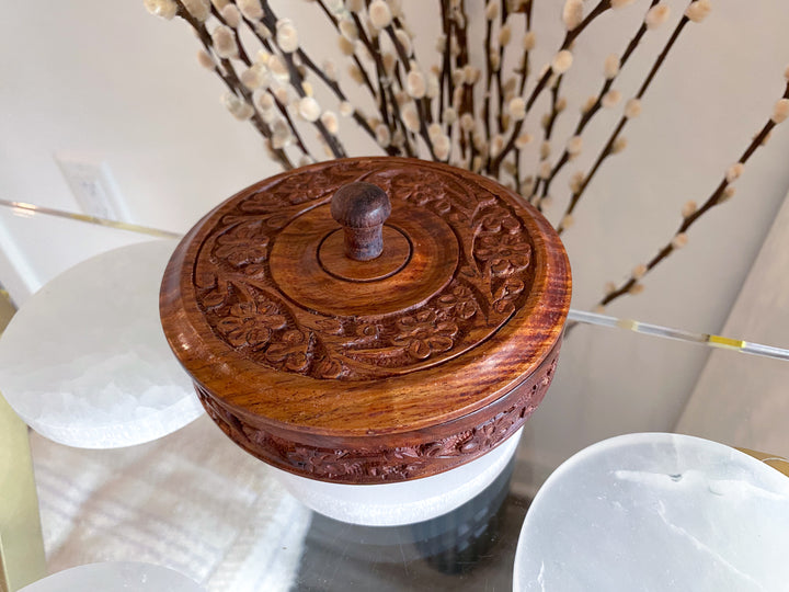Handmade Wood Bowl with Lid