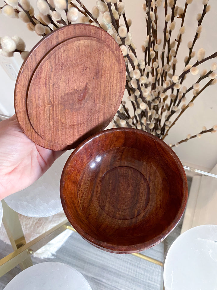 Handmade Wood Bowl with Lid