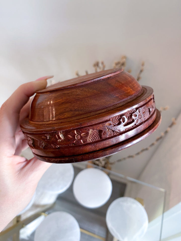 Handmade Wood Bowl with Lid