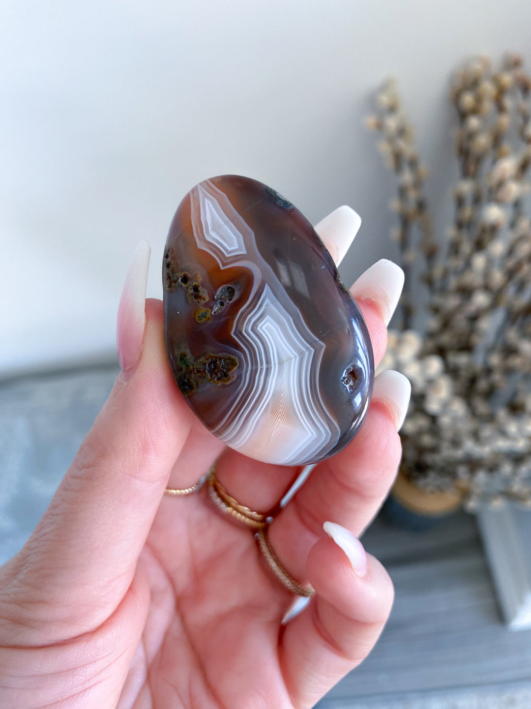 Botswana Agate Pebble - Exact item ships - Calm Nerves - Soothe Depression - Crystal Therapy - Self-care Stone - Botswana Pebble