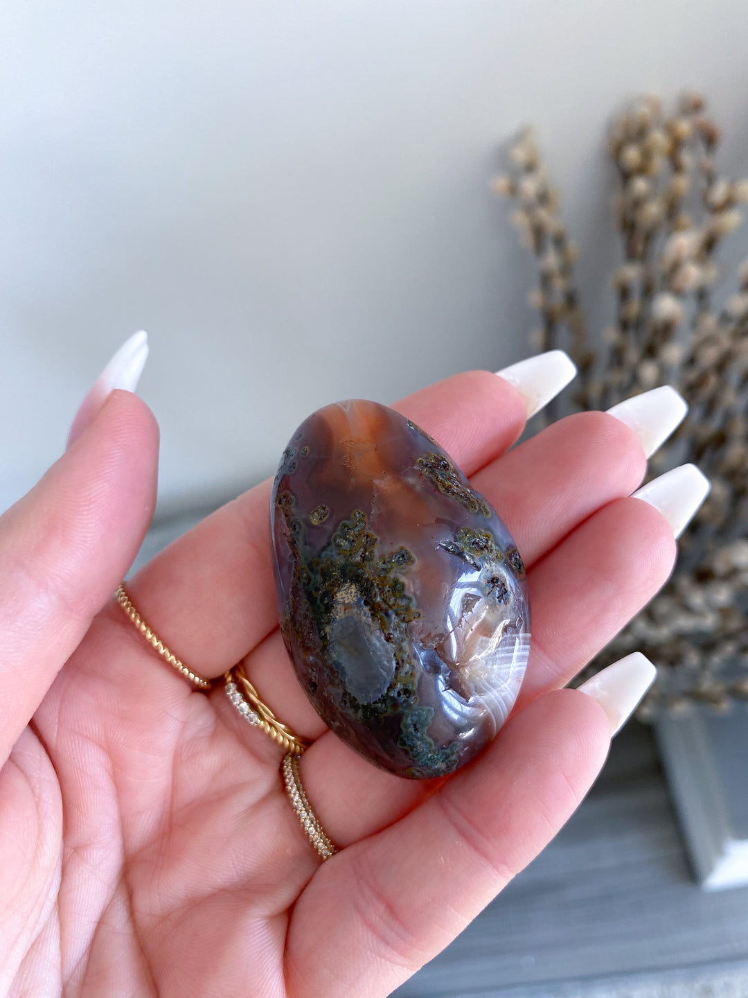 Botswana Agate Pebble - Exact item ships - Calm Nerves - Soothe Depression - Crystal Therapy - Self-care Stone - Botswana Pebble