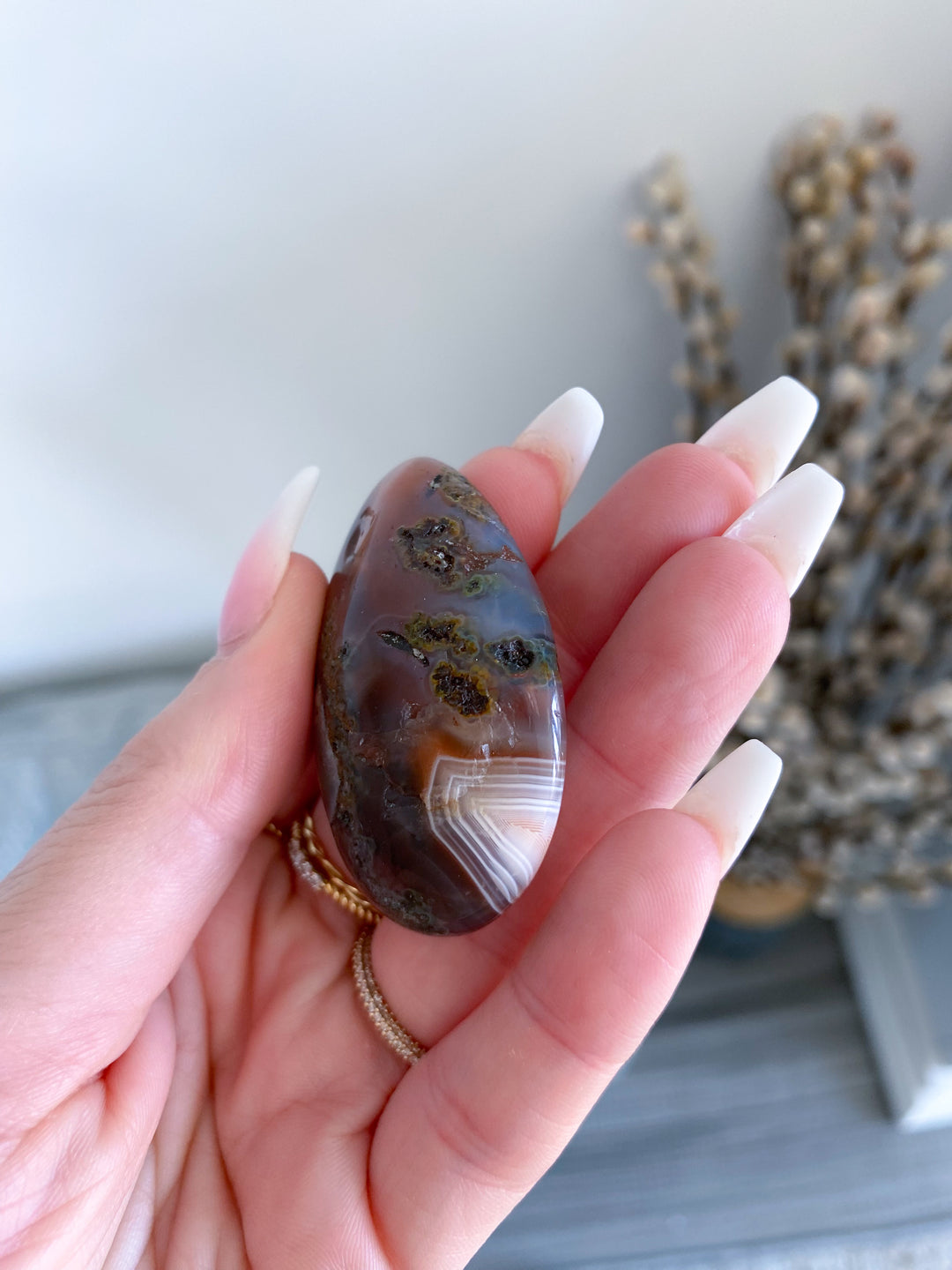 Botswana Agate Pebble - Exact item ships - Calm Nerves - Soothe Depression - Crystal Therapy - Self-care Stone - Botswana Pebble