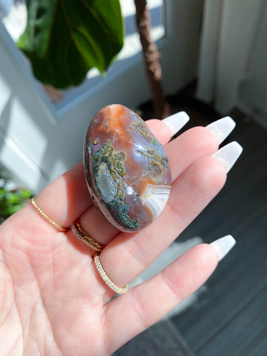 Botswana Agate Pebble - Exact item ships - Calm Nerves - Soothe Depression - Crystal Therapy - Self-care Stone - Botswana Pebble