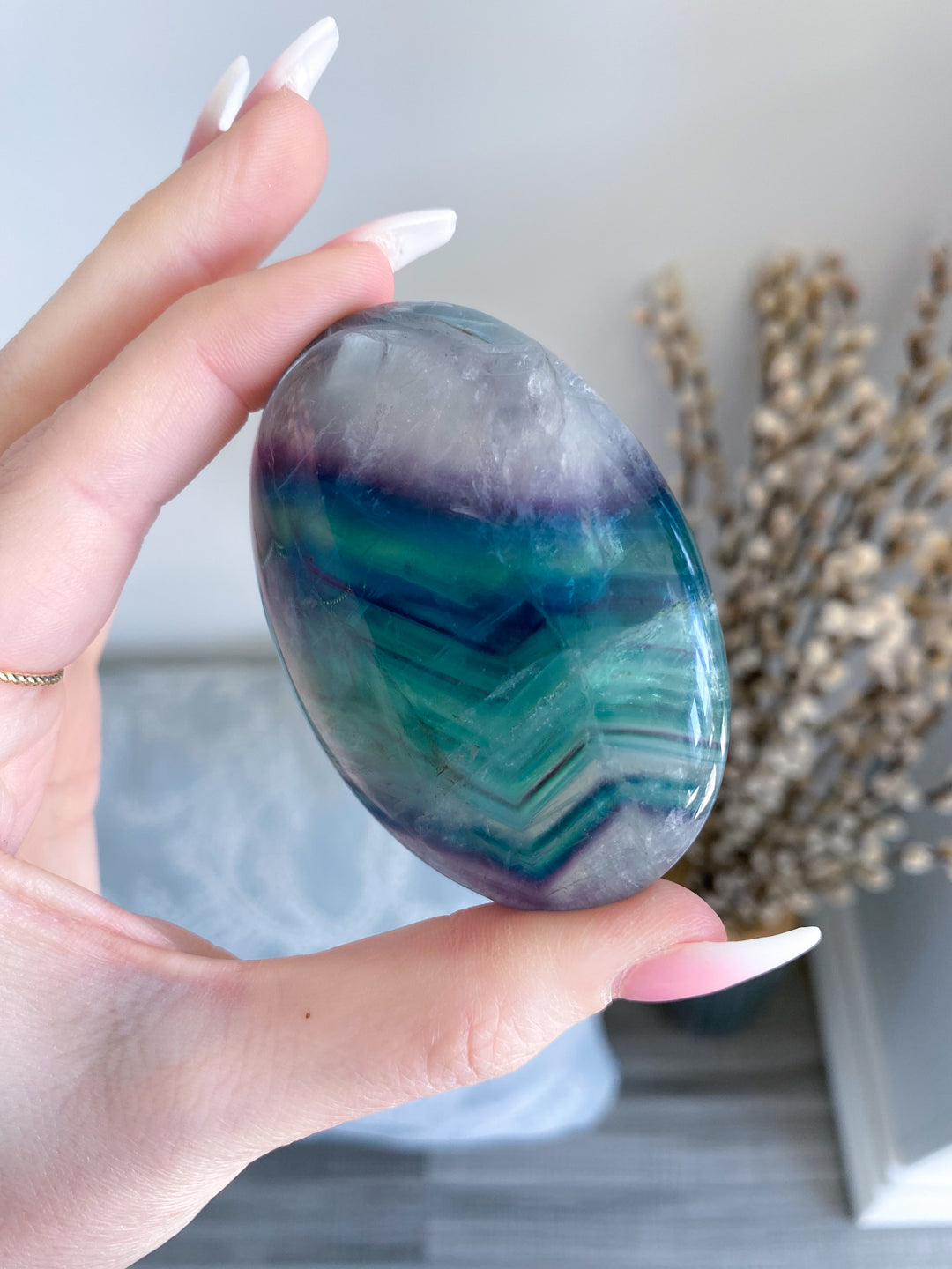 Rainbow Fluorite Palm #13
