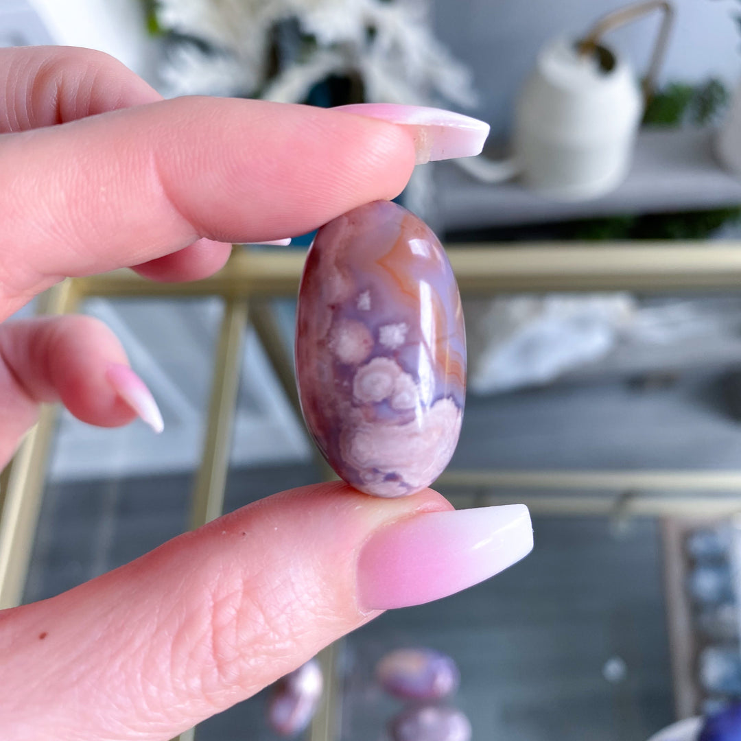 Pink Agate Shiva Tumbles