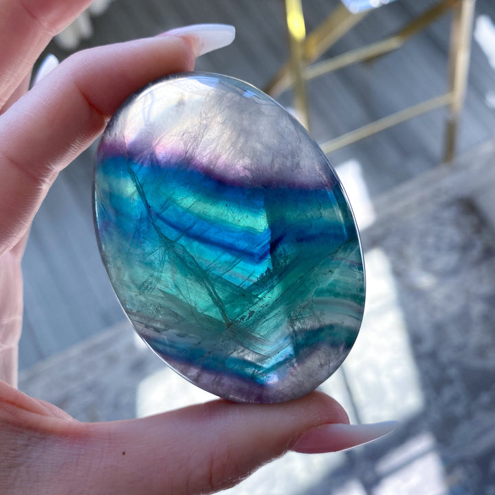 Rainbow Fluorite Palm #13