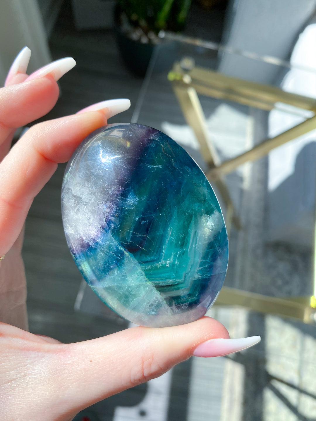 Rainbow Fluorite Palm #13