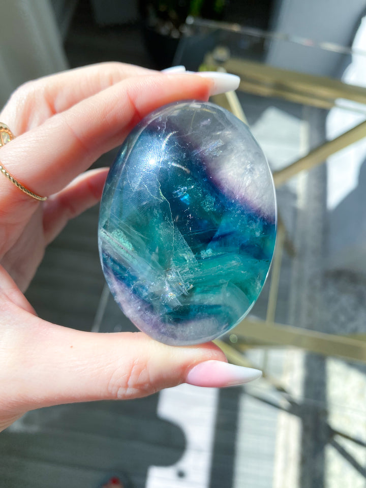 Rainbow Fluorite Palm #13
