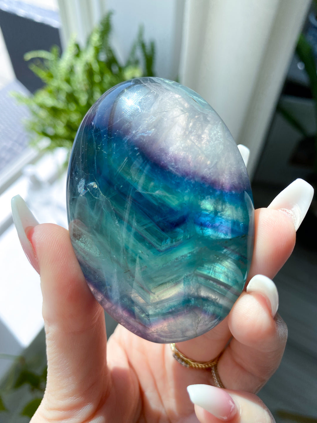 Rainbow Fluorite Palm #13