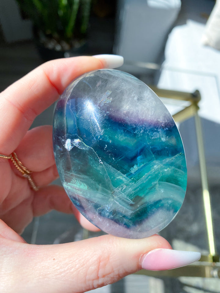 Rainbow Fluorite Palm #13